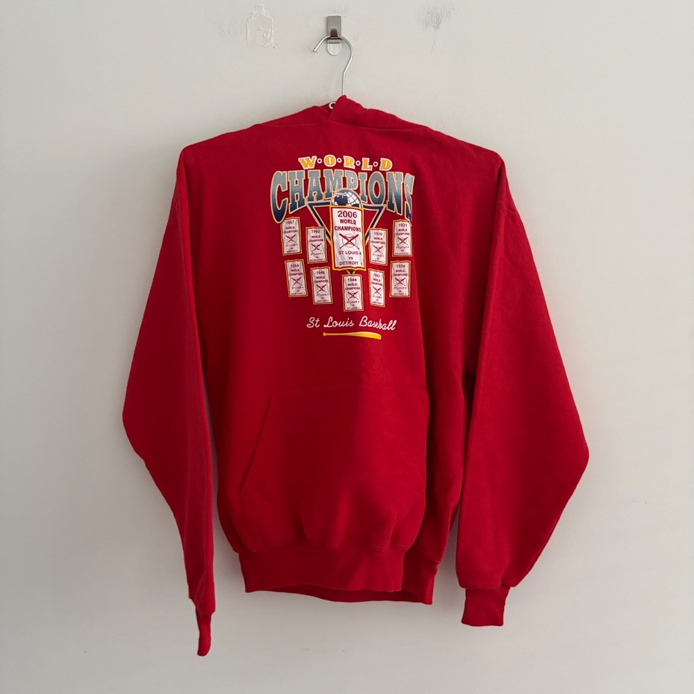 Jerzees St Louis Baseball 2006 World Champions Red Hoodie Mens Medium